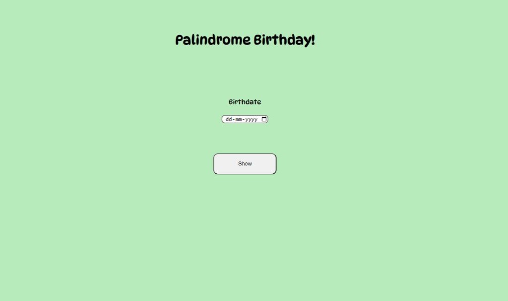 Palindrome Birthday Image